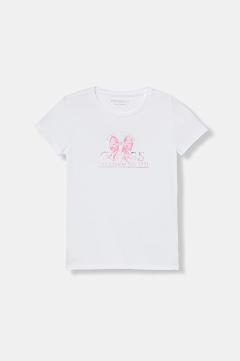 Guess t-shirt basic dziecięcy bawełniany biały J6GI28 K6YW4