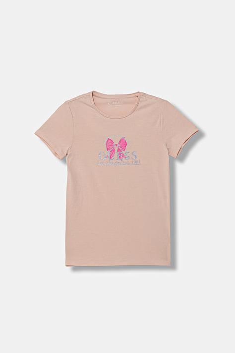 Guess t-shirt basic dziecięcy bawełniany beżowy J6GI28 K6YW4