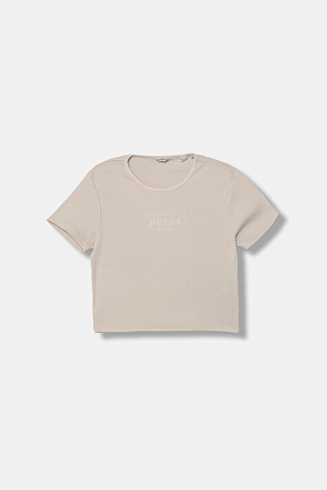 Guess t-shirt basic dziecięcy bawełniany beżowy J6GI32 KBZP4