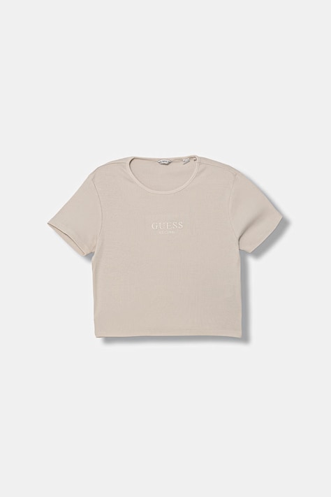 Guess t-shirt basic dziecięcy bawełniany beżowy J6GI32 KBZP4