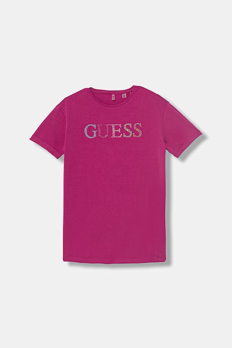 Guess t-shirt dziecięcy bawełniany z elastanem różowy J6GI33 J1314
