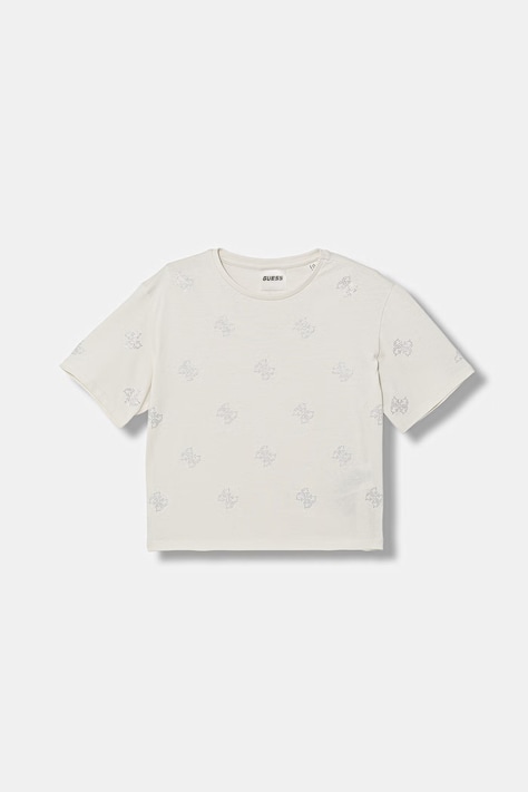 Guess t-shirt bawełniany dziecięcy kolor beżowy J6GI35 I3Z14