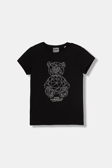 Guess t-shirt dziecięcy bawełniany z elastanem czarny J6GI41 J1314