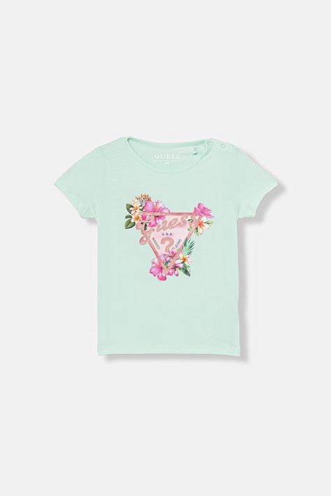 Guess T-shirt dziecięcy turkusowy K6GI02 K6YW4