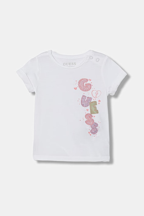 Guess t-shirt dziecięcy bawełniany z elastanem biały K6GI05 K6YW4