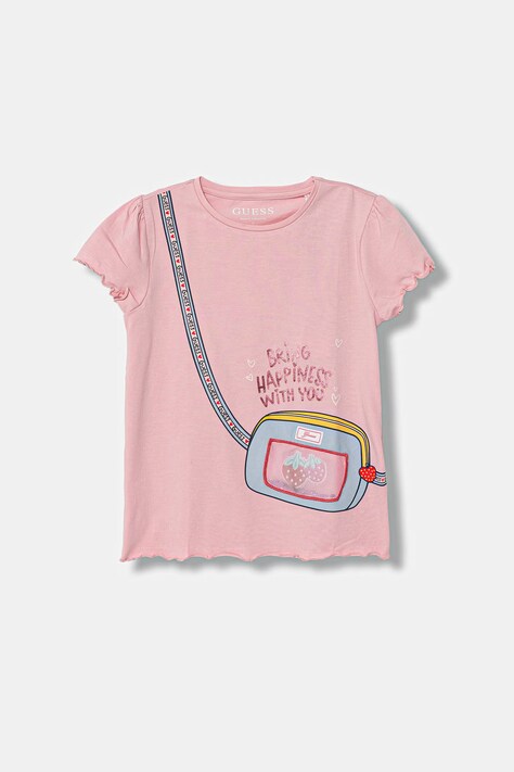 Guess t-shirt dziecięcy kolor różowy K6GI06 K6YW4
