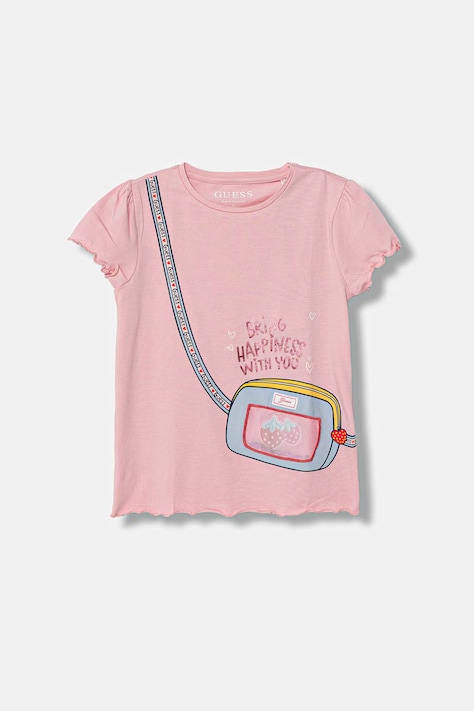 Guess t-shirt dziecięcy kolor różowy K6GI06 K6YW4