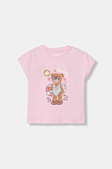 Guess t-shirt dziecięcy kolor różowy K6GI18 K6YW4
