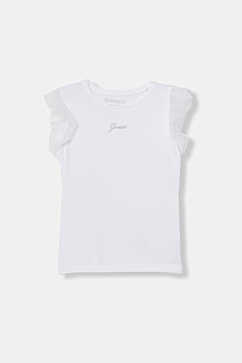 Guess t-shirt dziecięcy bawełniany z elastanem biały K6GI19 K6YW4