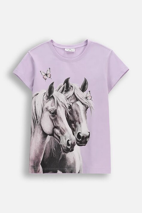 Coccodrillo t-shirt dziecięcy kolor fioletowy EVERYDAY GIRL