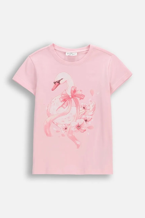 Detské tričko Coccodrillo ružová farba, EVERYDAY GIRL
