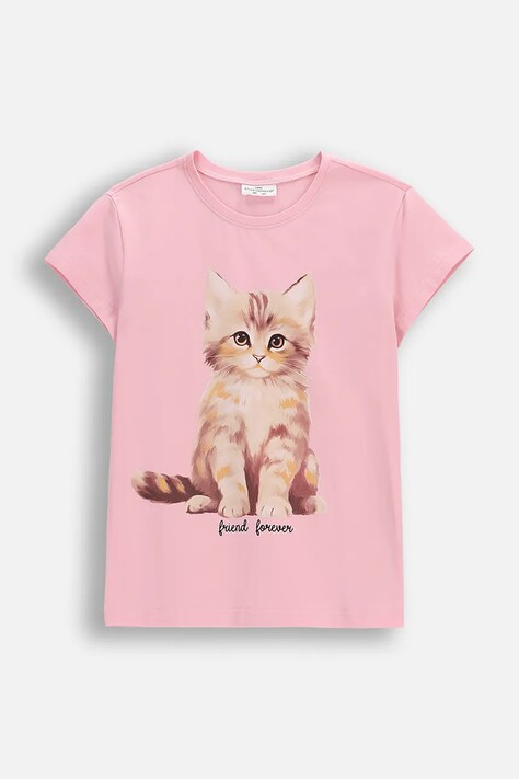 Coccodrillo t-shirt dziecięcy kolor różowy EVERYDAY GIRL