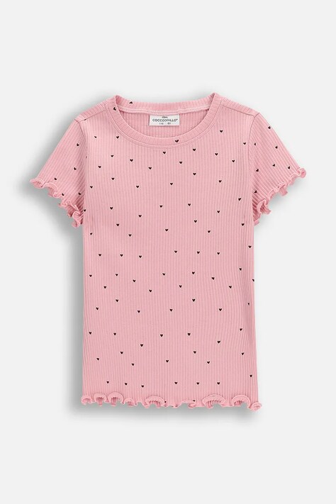 Coccodrillo t-shirt dziecięcy kolor żółty HEARTS GIRL KIDS