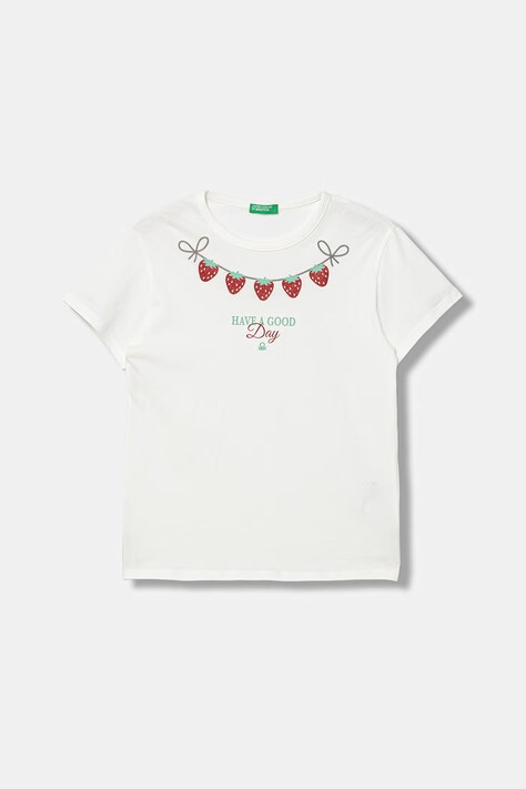 United Colors of Benetton t-shirt dziecięcy bawełniany biały 3096C10SG