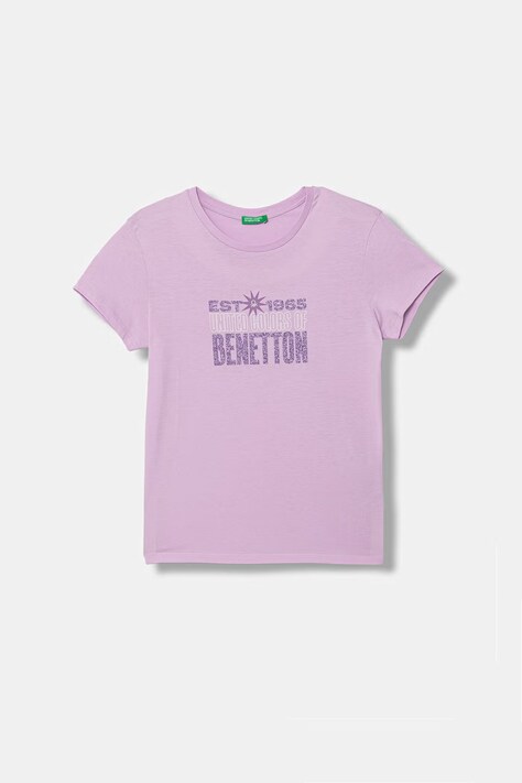 United Colors of Benetton majica za djecu od pamuka ljubičasta 3I1XC10S6