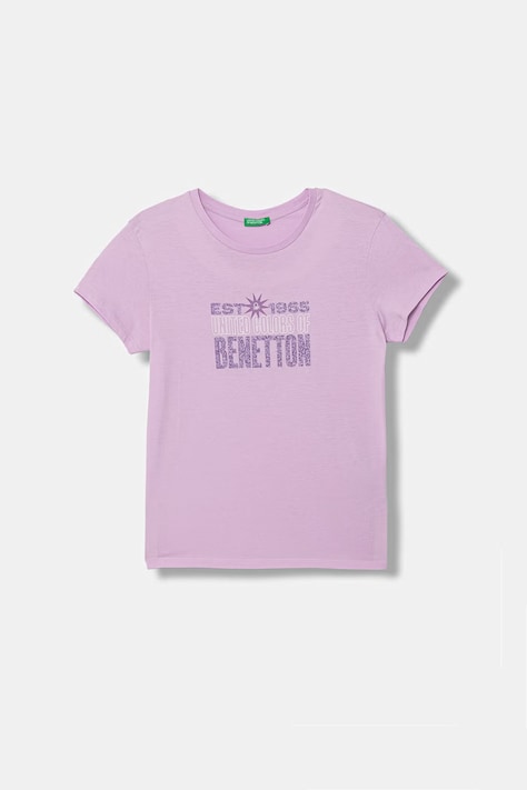 United Colors of Benetton majica za djecu od pamuka ljubičasta 3I1XC10S6