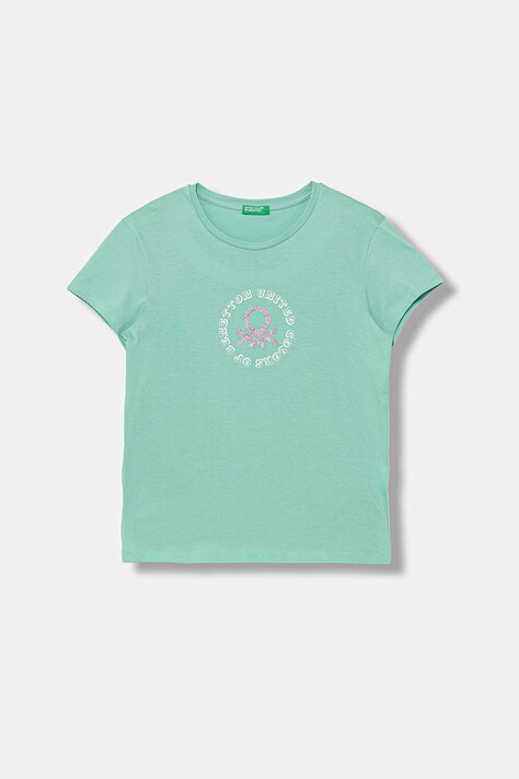 United Colors of Benetton majica za djecu od pamuka tirkizna 3I1XC10S6