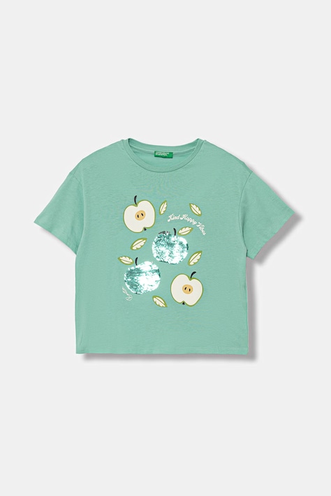 United Colors of Benetton tričko dětské bavlněné tyrkysové 3I1XC10SF