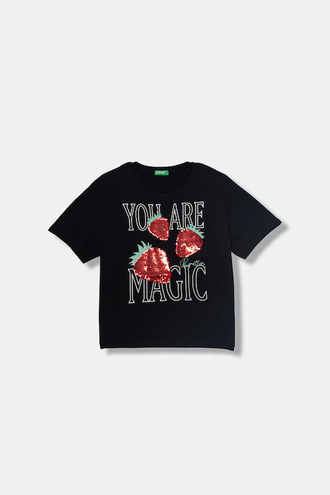 United Colors of Benetton tričko detské bavlnené čierne 3I1XC10SF