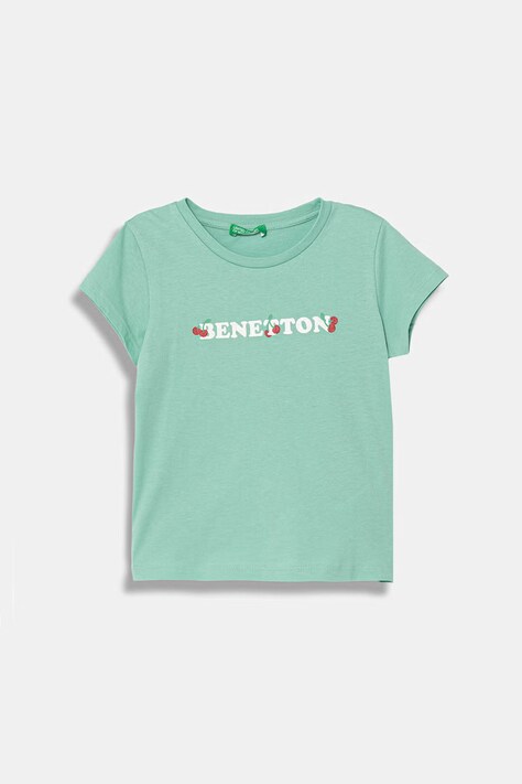 United Colors of Benetton t-shirt dziecięcy bawełniany turkusowy 3I1XG10LU