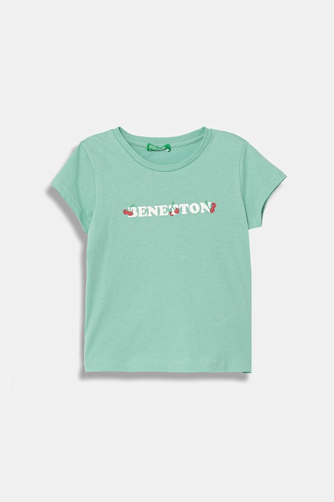 United Colors of Benetton t-shirt dziecięcy bawełniany turkusowy 3I1XG10LU