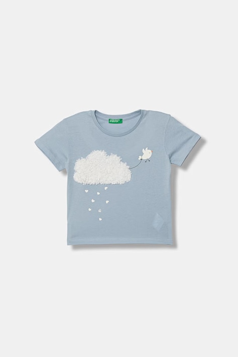 United Colors of Benetton t-shirt παιδικό βαμβακερό μπλε 3I1XG10M7