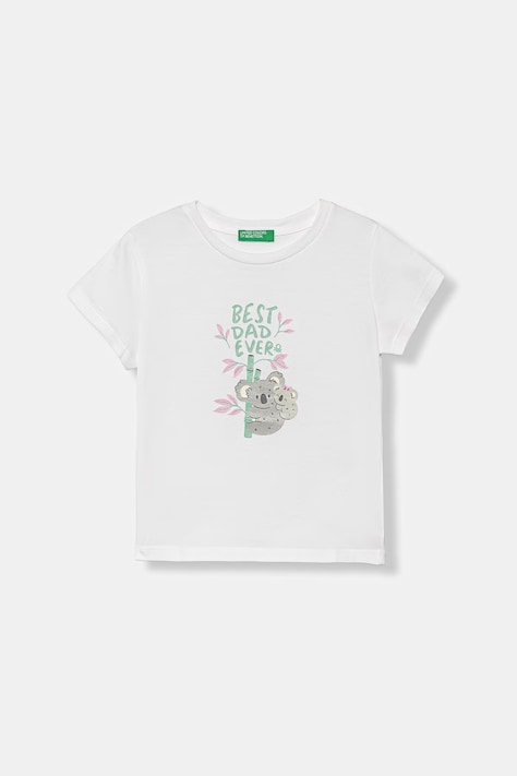 United Colors of Benetton t-shirt per bambini in cotone bianco 3I1XG10M8