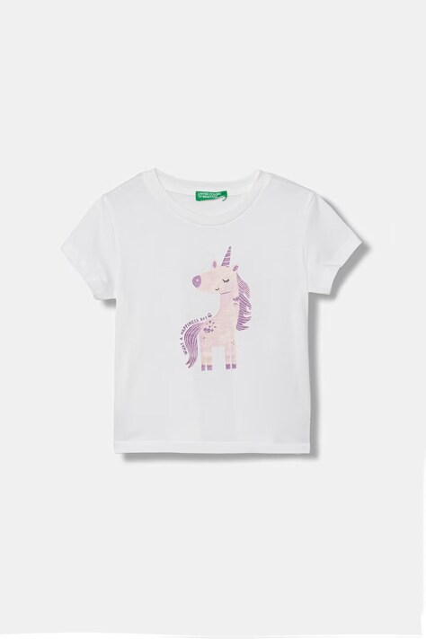 United Colors of Benetton tričko detské bavlnené biele 3I1XG10M8