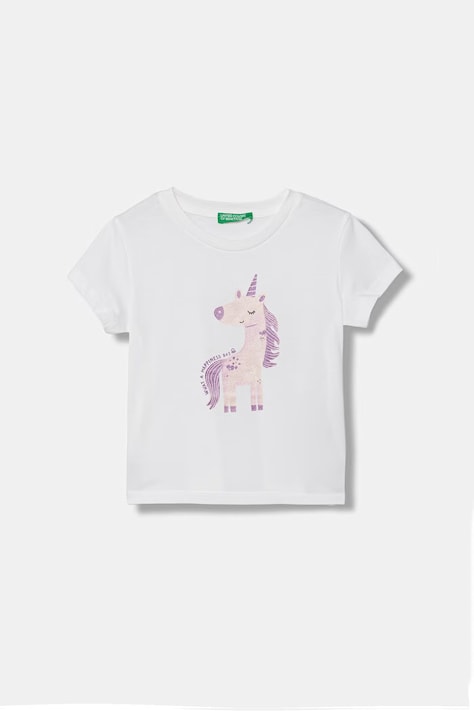 United Colors of Benetton tričko detské bavlnené biele 3I1XG10M8