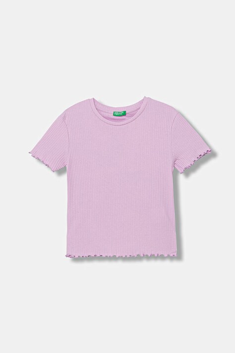 United Colors of Benetton t-shirt basic dziecięcy bawełniany z elastanem fioletowy 3F1EC10N4