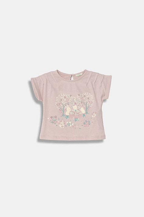 United Colors of Benetton t-shirt niemowlęcy bawełniany różowy 3I1XA1075