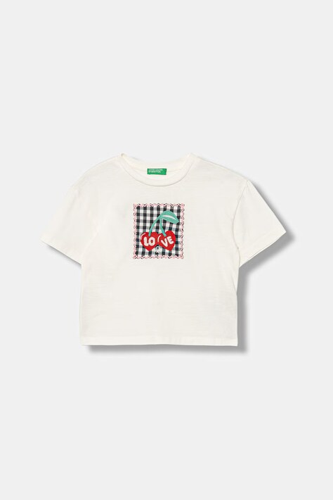 United Colors of Benetton t-shirt dziecięcy bawełniany beżowy 3I1XG10MK