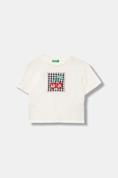 United Colors of Benetton t-shirt dziecięcy bawełniany beżowy 3I1XG10MK