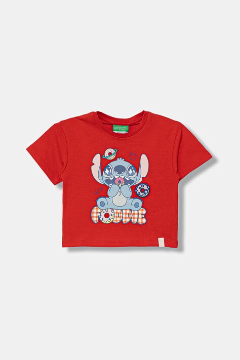 United Colors of Benetton t-shirt dziecięcy bawełniany bordowy 3I1XG10MO