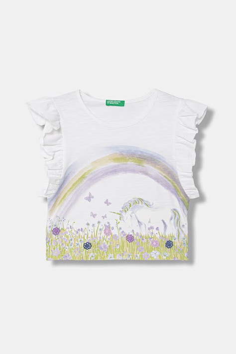 United Colors of Benetton t-shirt παιδικό βαμβακερό λευκό 38V4G10MU