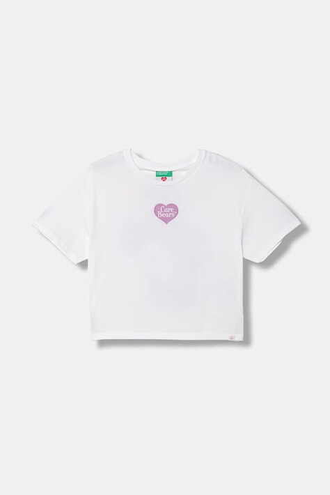 United Colors of Benetton tričko detské bavlnené biele 3I1XC10SM