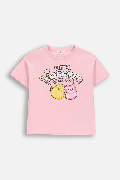 Coccodrillo t-shirt παιδικό βαμβακερό ροζ SWEET SHOP GIRL