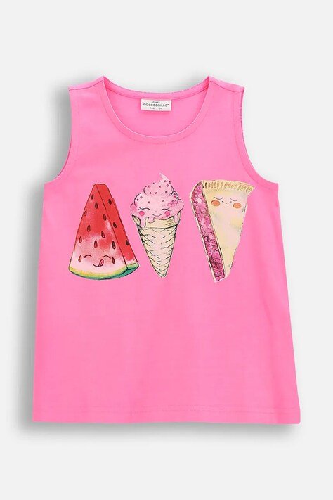 Coccodrillo top detský bavlnený ružový EVERYDAY GIRL