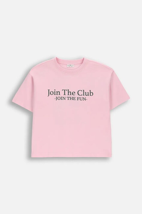 Coccodrillo t-shirt παιδικό βαμβακερό ροζ JOIN THE FUN GIRL JUNIOR