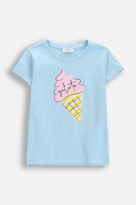 Coccodrillo T-shirt dziecięcy bawełniany niebieski QUIRKY SEA CIRCUS GIRL KIDS