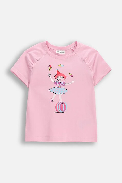 Coccodrillo T-shirt dziecięcy z bawełną różowy QUIRKY SEA CIRCUS GIRL KIDS