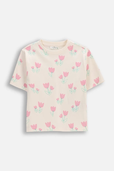 Coccodrillo tričko detské bavlnené béžové TULIP MODE GIRL KIDS