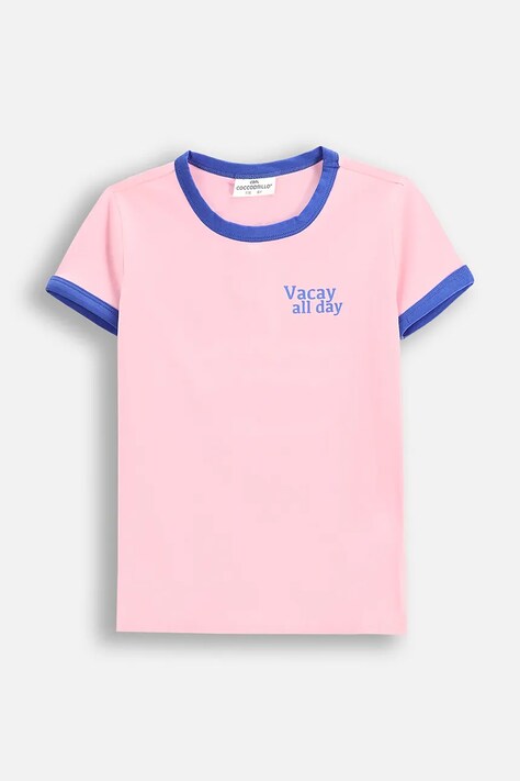 Coccodrillo tričko dětské s bavlnou růžové WAVES GIRL KIDS
