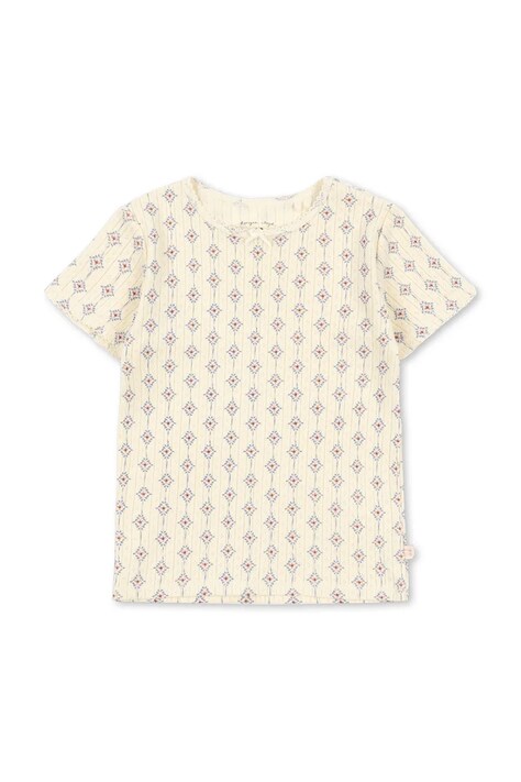 Konges Sløjd T-shirt dziecięcy bawełniany MINNIE TEE GOTS beżowy KS105485