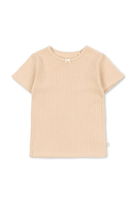 Konges Sløjd T-shirt dziecięcy bawełniany MINNIE TEE GOTS brązowy KS105485