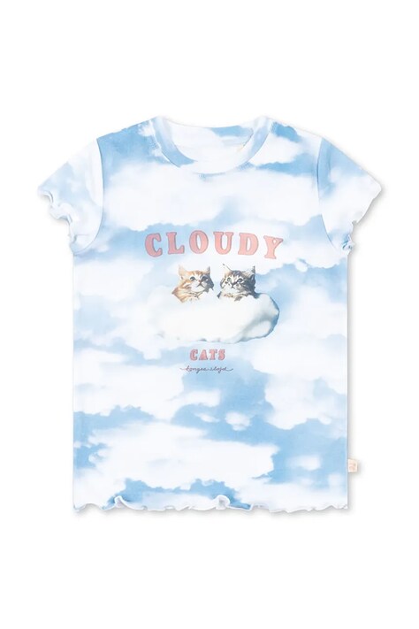 Konges Sløjd T-shirt dziecięcy bawełniany ELLI TEE GOTS niebieski KS105342