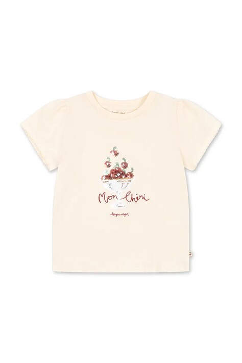 Konges Sløjd t-shirt παιδικό βαμβακερό FAMO PUFF TEE GOTS μπεζ KS105368