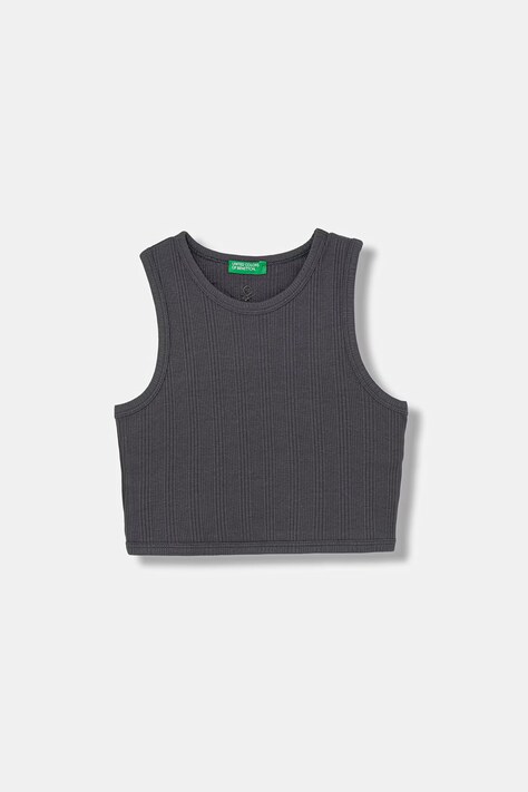 United Colors of Benetton top dziecięcy bawełniany z elastanem szary 3S2UCH025