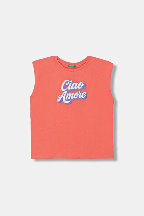 United Colors of Benetton tričko detské bavlnené oranžové 3I1XC10TX