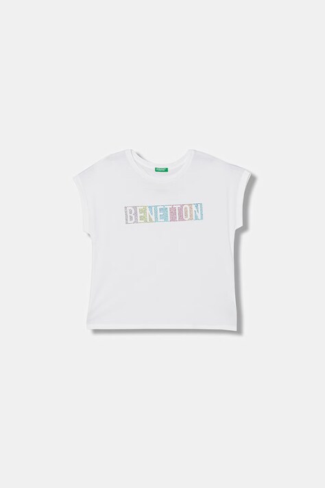 United Colors of Benetton T-shirt παιδικό βαμβακερό λευκό 3I1XC10TT